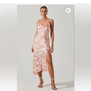 GAIA FLORAL BURNOUT MIDI DRESS - ASTR the label